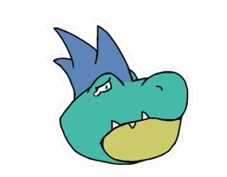 🐊 dinosaur, cartoon, sticker, reptile, monster whatsapp sticker