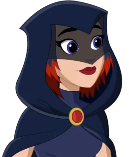 🤨 Raven Teen Titans cartoon, superhero, teen titans, raven, animated telegram sticker