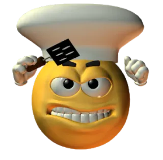 😤 Emoji, Chef, Cucina, Arrabbiato, Teso whatsapp sticker