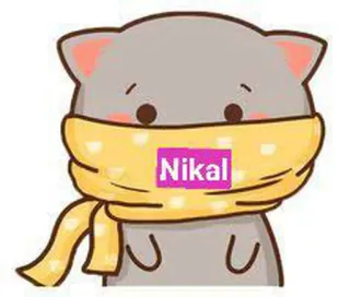 🧏‍♂ Nikal cartoon, cat, scarf whatsapp sticker