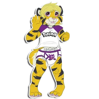 👻 Pokemon โปเกมอน, เฟอร์รี่, การ์ตูน, สัตว์, เสือ, ภาวะเด็ก telegram sticker