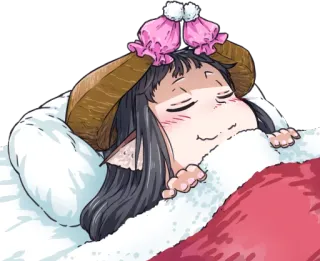😴 睡眠, アニメ, 可愛い, 角, ファンタジー telegram sticker