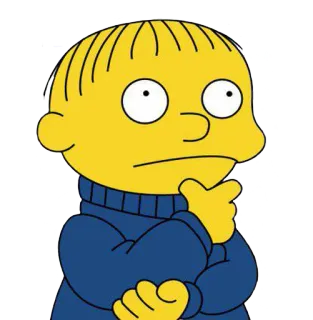 🤔 Ralph Wiggum The Simpsons ralph wiggum, the simpsons, cartoon, character, animation, thinking telegram sticker