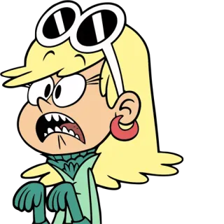 😵 Leni Loud The Loud House leni, bruyant, maison, dessin animé, effrayé telegram sticker