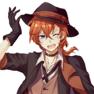 😒 Chuuya Nakahara Bungo Stray Dogs Anime, Personnage, Fiction, Bungo Stray Dogs telegram sticker