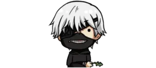 😎 Ken Kaneki Tokyo Ghoul Anime, Manga, Ghoul, Maske, Weißes Haar telegram sticker