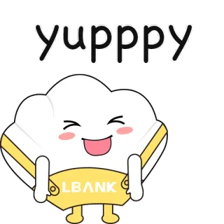 😀 yupppy mono, dibujos animados, kawaii, mascota, feliz telegram sticker