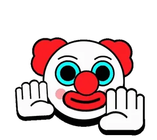 🤡 badut, wajah, kartun, hidung merah, putih, ilustrasi, emoji telegram sticker