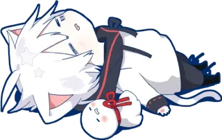 😞 mignon, chat, dormir, animal, kawaii, chibi telegram sticker