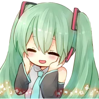😚 Hatsune Miku Anime, Cartoon, Niedlich, Hatsune Miku, Vocaloid telegram sticker
