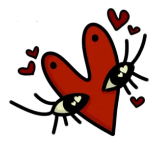 🥰 coração, olhos, amor, desenho animado, adesivo, kawaii telegram sticker