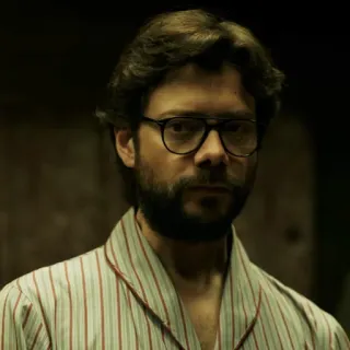 😐 Professor Money Heist Professeur, Casa de Papel, Personnage, Netflix, Lunettes telegram sticker