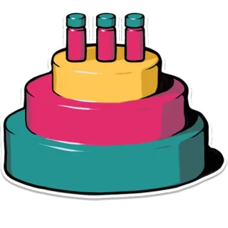 🎂 bolo, comida, doce, sobremesa, aniversário, celebração telegram sticker