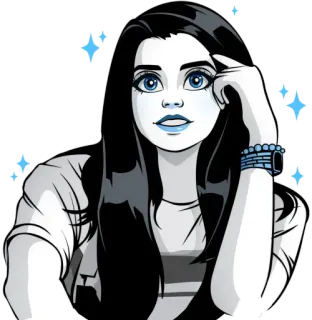 😊 mujer, dibujos animados, persona, mujer, chica, retrato, pegatina telegram sticker