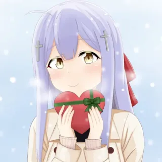 💝 Anime, Ragazza, Cuore, Carino, San Valentino, Regalo telegram sticker