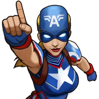 ☝️ Captain America Captain America, Marvel, Superhero, Comic, Female, Finger Pointing telegram sticker
