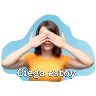 ⚪️ Ciega estoy buta, mata tertutup, wanita, menutupi mata, ciega estoy telegram sticker