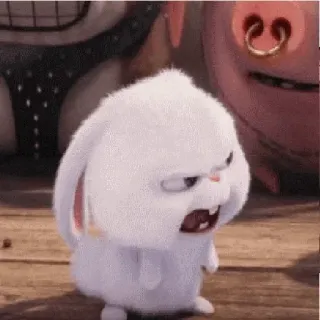 🐰 Snowball The Secret Life of Pets 兔子, 兔子, 生气, 卡通, 动画 telegram sticker