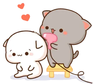 ✨ mèo, chó, dễ thương, hoạt hình, động vật, bạn telegram sticker