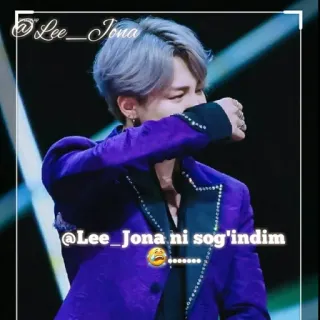 🌟 @Lee_Jona ni sog'indim 😩........ tiếng Hàn, văn bản, người, biểu cảm telegram sticker