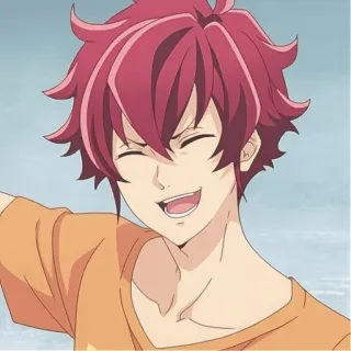 ⛸️ Anime, lächelnd, rote Haare, männlich whatsapp sticker