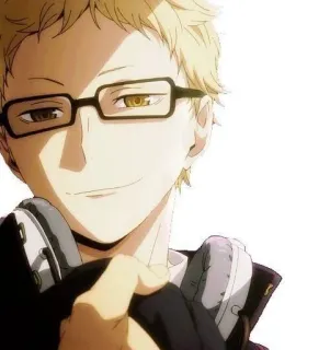🌿 Kei Tsukishima Haikyuu!! Anime, Haikyuu, Kei Tsukishima, Tsukishima, Okulary, Postać, Manga telegram sticker