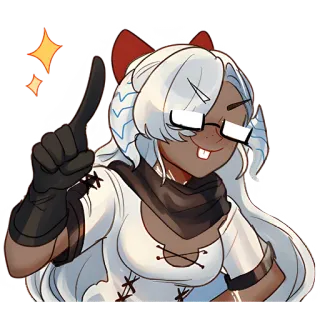 😎 anime girl, cute, glasses, cartoon, horns telegram sticker