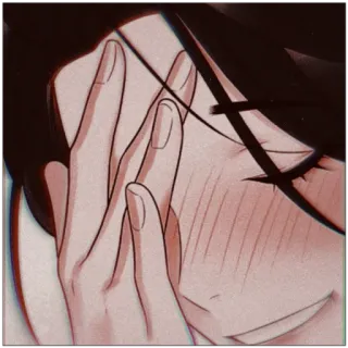 🤦‍♀️ anime, blush, manga, face, close-up, hair, eyes whatsapp sticker