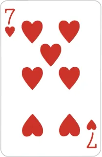 7⃣ carta de juego, corazones, juego de cartas, 7 de corazones telegram sticker