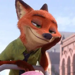 ☺️ Nick Wilde Zootopia raposa, desenho animado, animado, filme, personagem, sorriso, disney telegram sticker