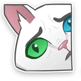 😧 cat, sticker, animal, pet, cute, cartoon telegram sticker