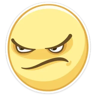 😑 Эмодзи, Злой, Раздраженный, Расстроенный, Разочарованный, Жёлтое лицо telegram sticker