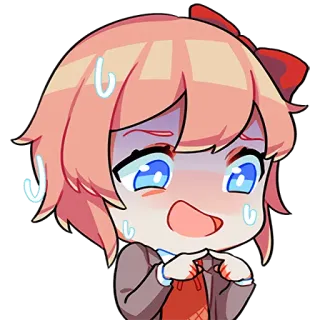 Doki Doki Literature Club Stickers by Team Salvato telegram stickers