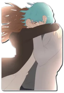 ❤ abraço, anime, emocional, triste, conforto, amor, amizade telegram sticker