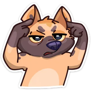 🙉 dog, cartoon, thinking, idea, animal, pose, confused whatsapp sticker