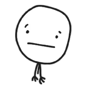 😐 человечек, минимализм, мультик, бесстрастный, рисунок, эскиз, простой telegram sticker
