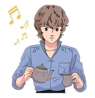 🎶 Anime, Desenho animado, Chá, Música, Fofo telegram sticker