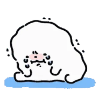 💬 грустный, плачущий, облако, мультфильм, слеза, эмоция whatsapp sticker