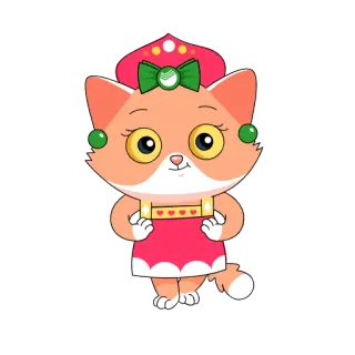 💃 cat, animal, cartoon, cute, dress, kawaii telegram sticker