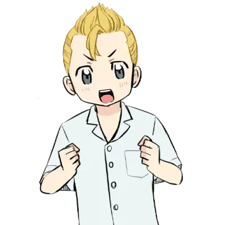 😳 anime, kreskówka, postać, blondynka, podekscytowany/a, manga telegram sticker