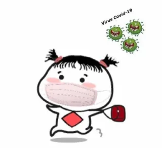 🦠 Virus Covid-19 kartun, COVID-19, virus, masker, kesehatan whatsapp sticker