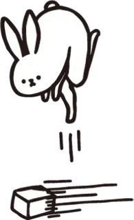 📦 bunny, rabbit, block, white, black, minimalist telegram sticker