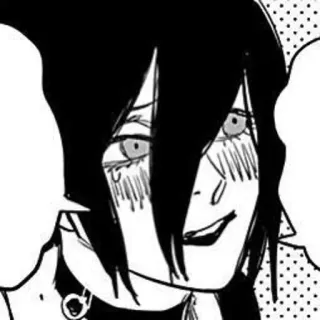 💈 Yuko Chainsaw Man Anime, Manga, Chainsaw Man, Yuko, Schwarzweiß whatsapp sticker