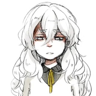 😞 Animé, Manga, Dessin animé, Croquis, Personnage telegram sticker