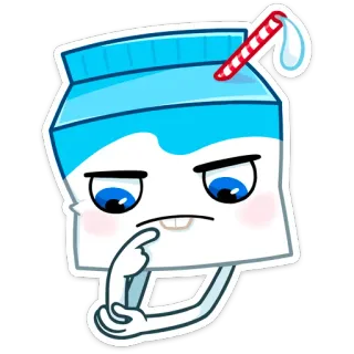 ☹️ Milch, Karton, süß, Cartoon, Essen, Getränk, Trinken whatsapp sticker
