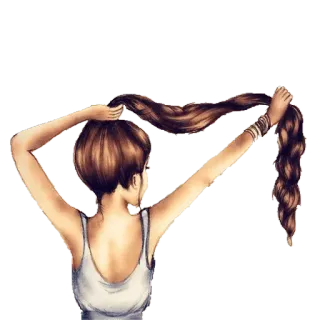 💆 cheveux, femme, style, coiffure, fille, portrait whatsapp sticker