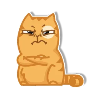 😠 gato, enojado, naranja, felino, dibujo animado telegram sticker