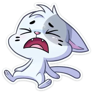 😖 gato, chorando, triste, desenho, adesivo, animal whatsapp sticker