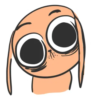 😳 Desenho animado, Animal, Fofo, Coelho, Personagem, Adesivo telegram sticker