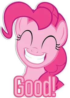 😍 Pinkie Pie My Little Pony Good! Pinkie Pie, MLP, My Little Pony, Bien, Positivo, Lindo, Dibujo animado telegram sticker